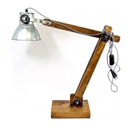 Lampa biurkowa drewniana żuraw - jasny brąz