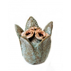 Wazon artystyczny ceramiczny z 3 kwiatami XL