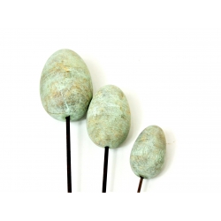 Jajo drewniane dekoracja na metalu 10cm