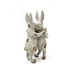 Zające Zając tańczący ceramiczny imitacja betonu 23cm