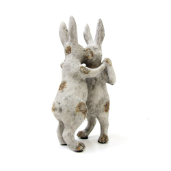 Zające Zając tańczący ceramiczny imitacja betonu 23cm