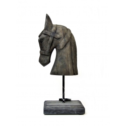 Koń rzeźba Głowa konia z drewna 38cm