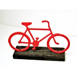 Rower drewniany średni Czerwony malinowy