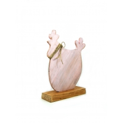 Kura drewniana scandi 33 cm różowa