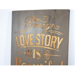 Dekoracyjna deska z napisami - Love Story