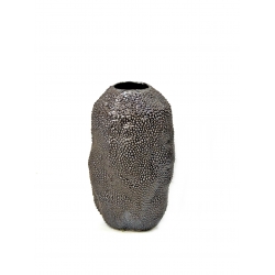 Wazon ceramiczny gnieciony brązowy 27 cm