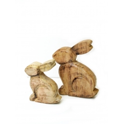 Zając z drewna mango 20cm