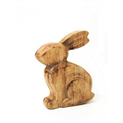 Zając z drewna mango 20cm