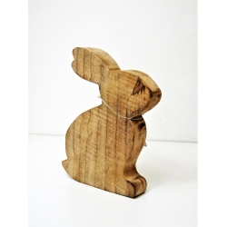 Zając z drewna mango 20cm