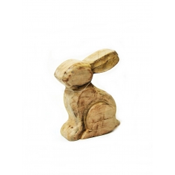 Zając z drewna mango 15cm