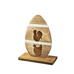 Jajo drewniane Scandi 32 cm brązowe