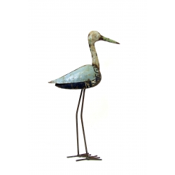 Ptak metalowy z recyclingu  49cm Niebieski