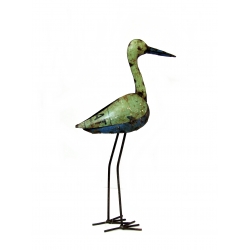 Ptak metalowy z recyclingu  49cm Zielony