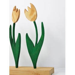 Tulipany 3 szt. kompozycja drewniana