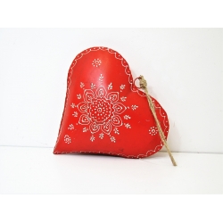 Serce metalowe ręcznie malowane 25cm Czerwone