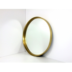 Lustro okrągłe w metalowej złotej ramie 50 cm