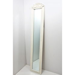 Wąskie lustro dekoracyjne w białej ramie 121 x 22 cm