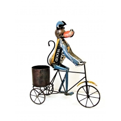 Pies na Rowerze figurka metalowa 49cm