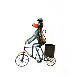 Pies na Rowerze figurka metalowa 49cm