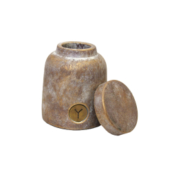 Pojemnik z pokrywką rustykalny / Wazon betonowy / gliniany 14cm