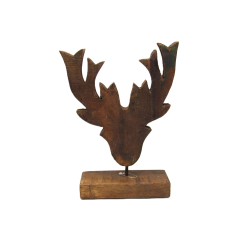Rogi Poroże Jeleń Renifer z drewna Brąz