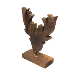 Rogi Poroże Jeleń Renifer z drewna Brąz