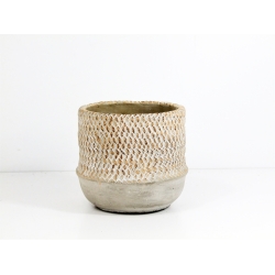 Osłonka ceramiczna/wazon beżowy beton