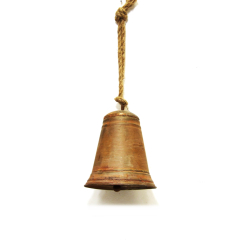 Dzwonek alpejski metalowy Vintage Rdzawy 20cm