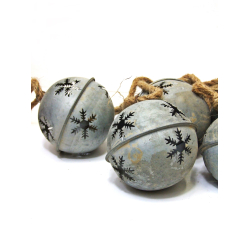 Zawieszka Bombka rustykalna metalowa Dzwonek M Srebrna