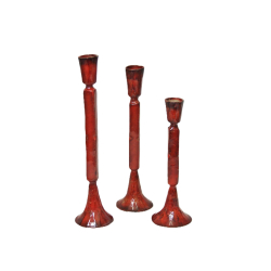 Świecznik metalowy mosiężny kulki prosty 20cm