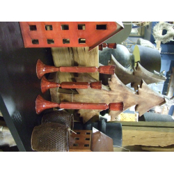 Świecznik metalowy mosiężny kulki prosty 20cm