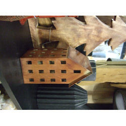 Domek Latarnia Lampion z metalu Brązowy 25cm