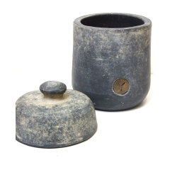 Pojemnik z pokrywką rustykalny Szary