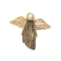 Anioł Hand Made z surowego drewna wiszący 27x30cm