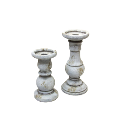 Świecznik betonowy rustykalny Szary 17,5cm