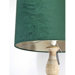 Lampa podłogowa na postawie z drewna mango z aksamitnym abażurem 157 cm