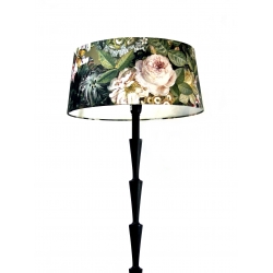 Lampa podłogowa na metalowej postawie z kwiatowym abażurem 156 cm
