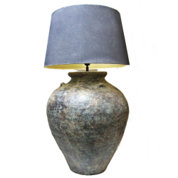 Lampa ceramiczna Rustykalna z abażurem 85cm