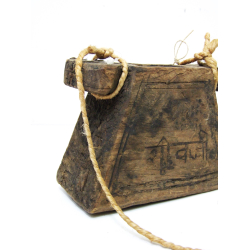 Vintage pojemnik z drewna naczynie na olej/latarnia