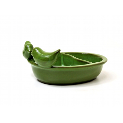 Misa ceramiczna Poidełko dla ptaków szkliwione Zielone S