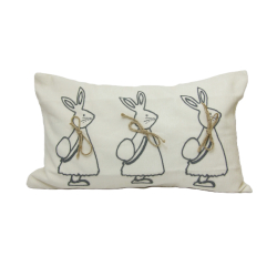 Poduszka dekoracyjna Zajączki Kremowa 50x30cm