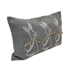 Poduszka dekoracyjna Zajączki Szara 50x30cm