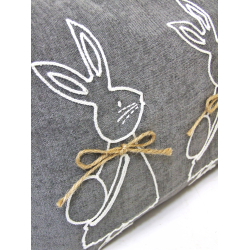 Poduszka dekoracyjna Zajączki Szara 50x30cm