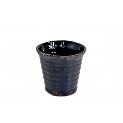 Osłonka ceramiczna prążkowana granatowa 14 cm