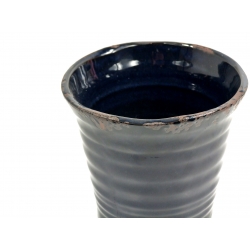 Osłonka ceramiczna prążkowana granatowa 14 cm