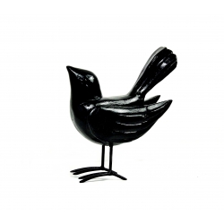 Ptak drewniany dekoracja Czarny