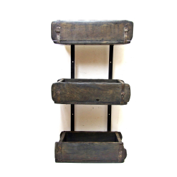 Półka skrzynka Regał ze starego drewna potrójny Wiszący