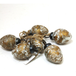 Jajo szklane wiszące Złote metaliczne komplet 6szt.