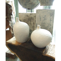 Wazon Butla Owal betonowy rustykalny XL Biały