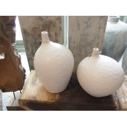 Wazon Butla Owal betonowy rustykalny XL Biały